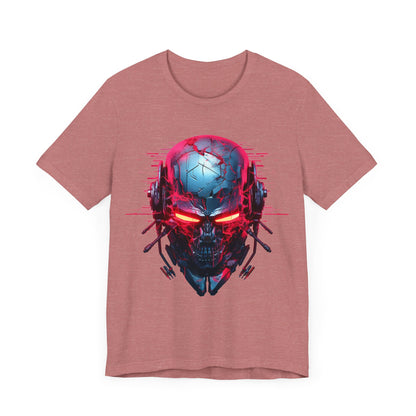 Cyberpunk Skull Cyborg Skeleton Vaporwave Graphic T-Shirt