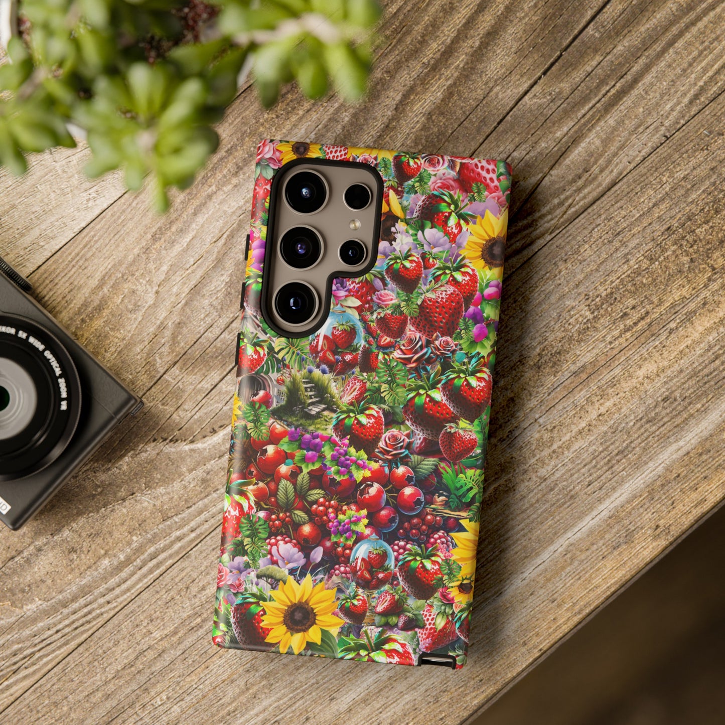 strawberry tough cases for iphone, samsung & google pixel