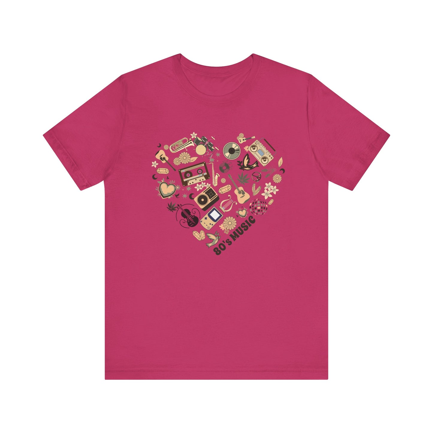 musical heart jersey short sleeve unisex tee