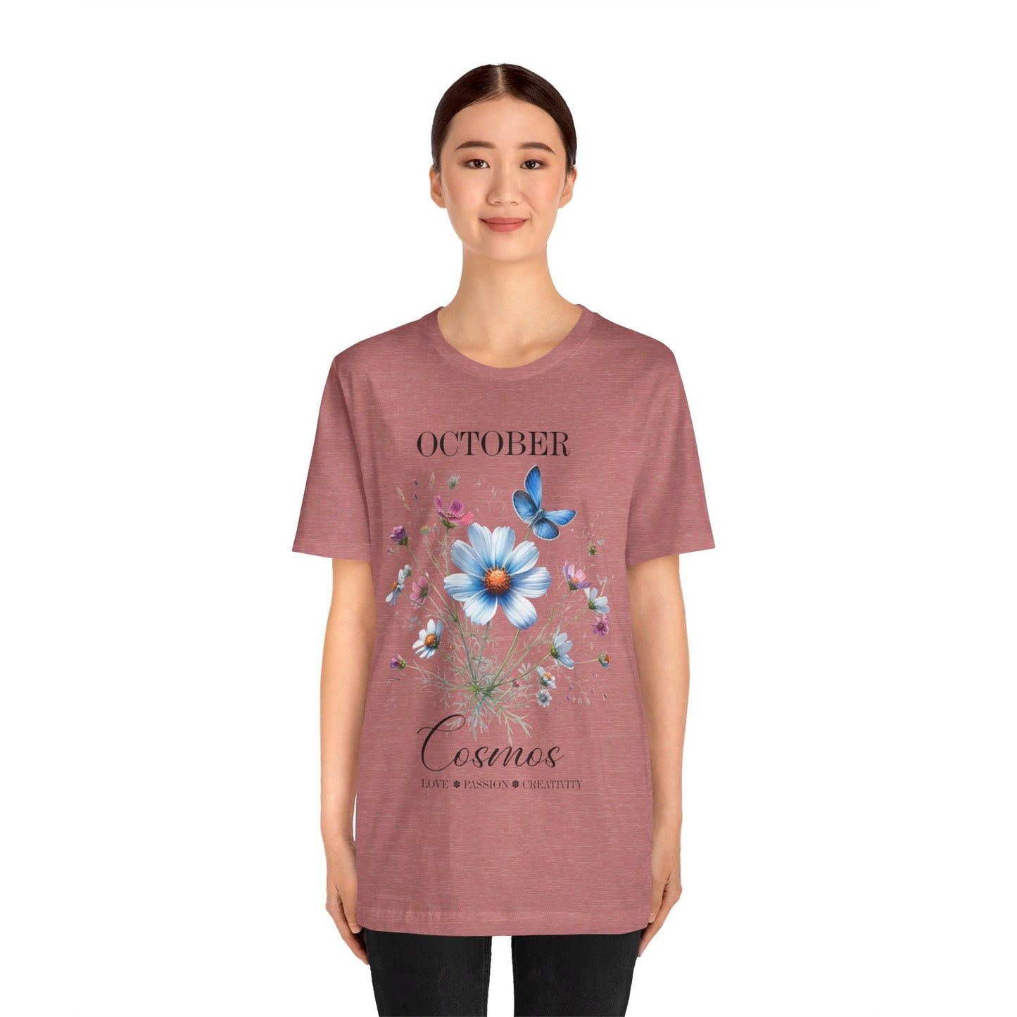 october cosmos flowers t-shirt