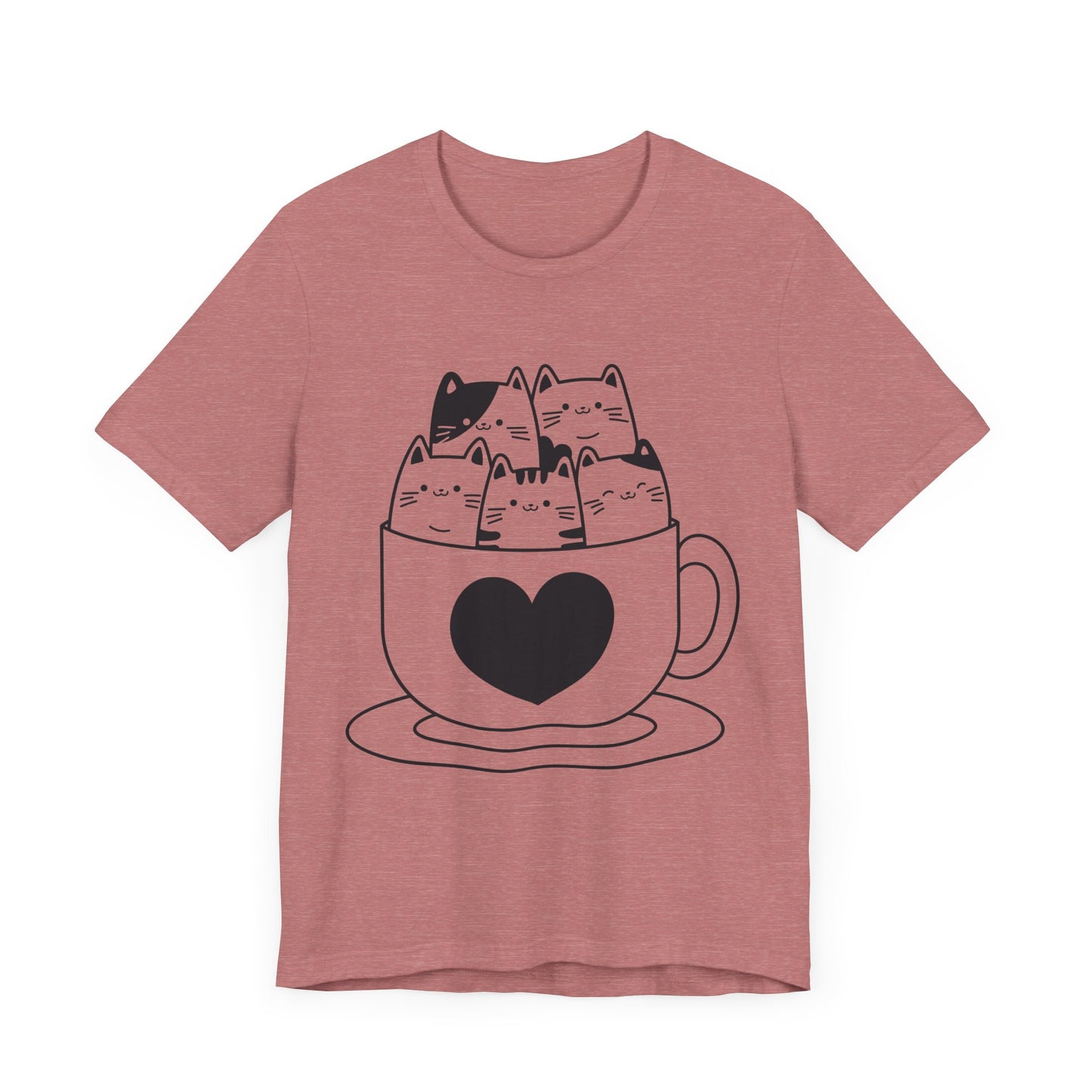 cats in cup graphic t-shirt