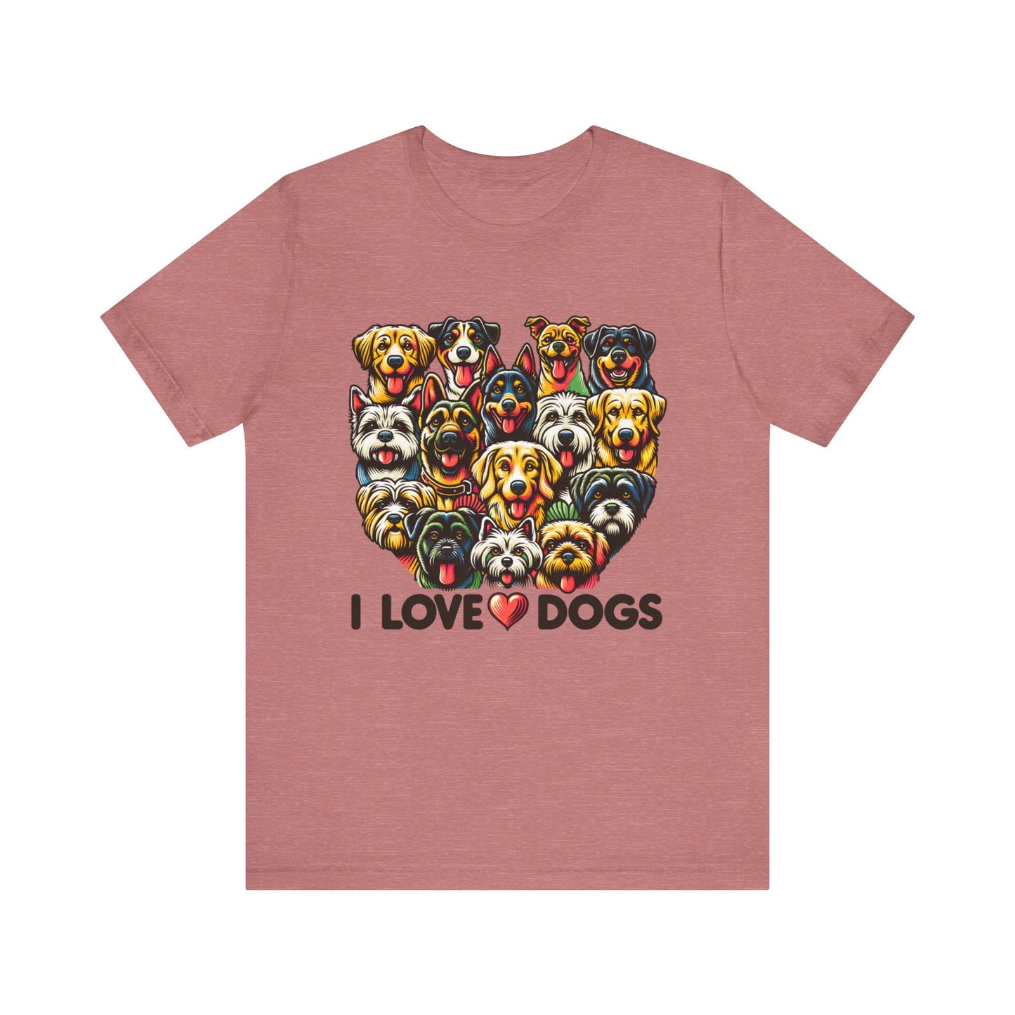 i love dogs unisex jersey short sleeve tee