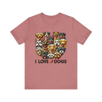 I Love Dogs Unisex Jersey Short Sleeve Tee