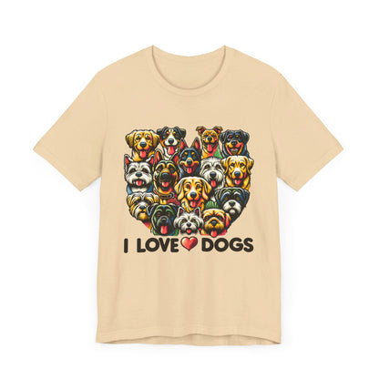 I Love Dogs Unisex Jersey Short Sleeve Tee