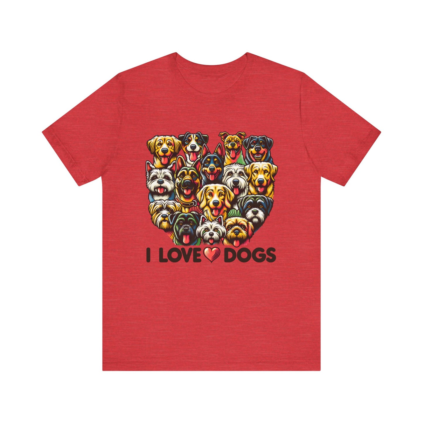 i love dogs unisex jersey short sleeve tee