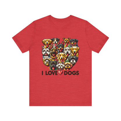 I Love Dogs Unisex Jersey Short Sleeve Tee