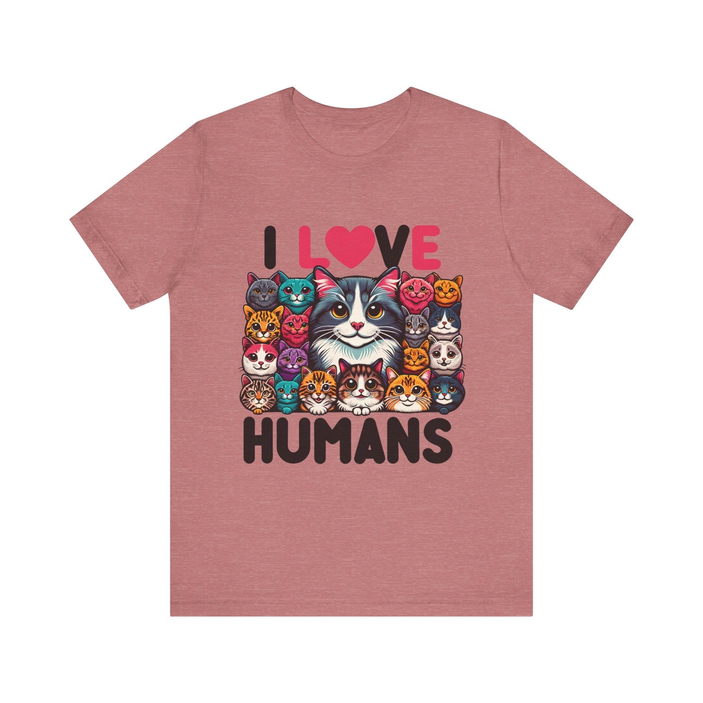 kitty loves humans unisex jersey short sleeve tee