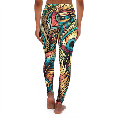 Peacock Women's Casual Spandex Leggings (AOP)