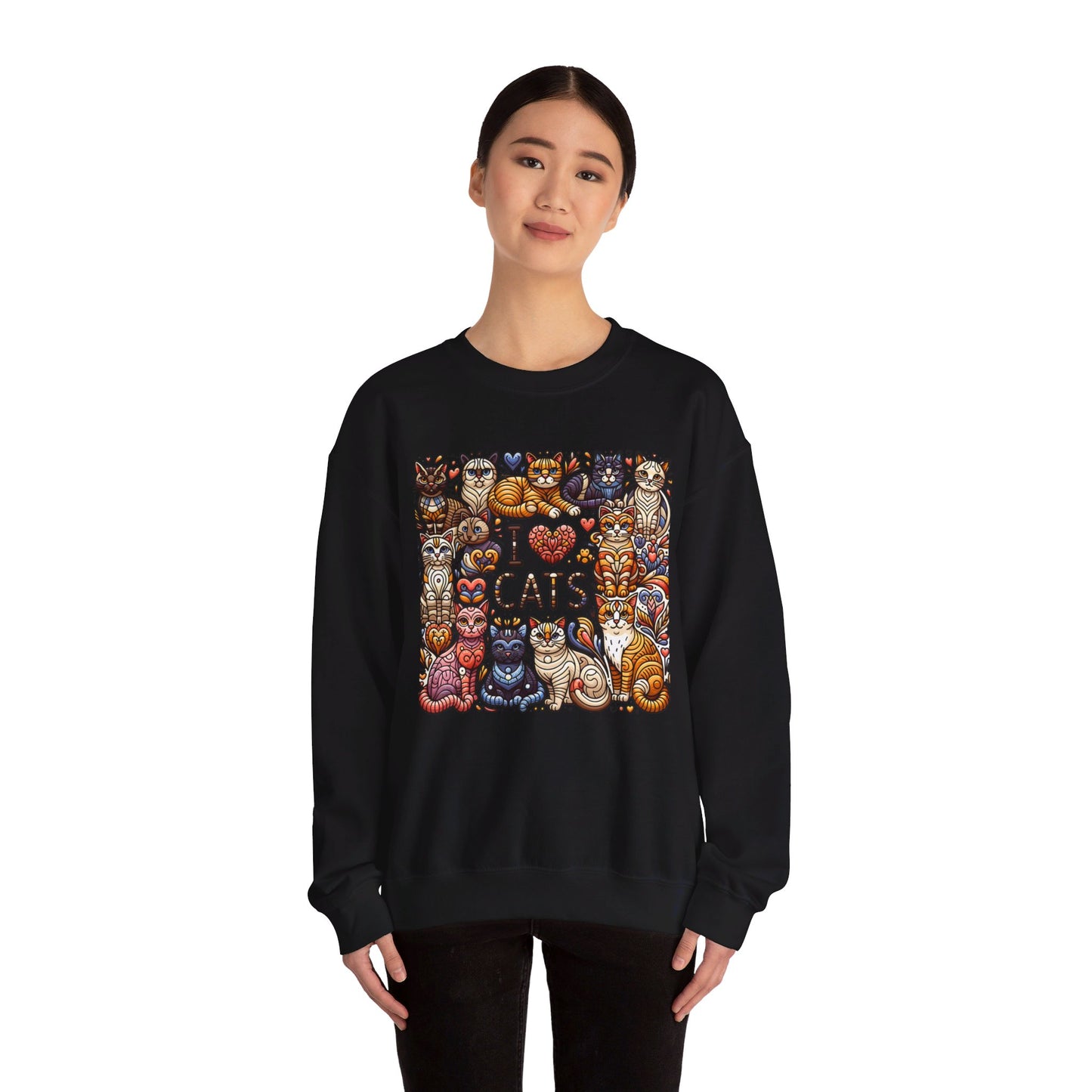 i love cat heavy blend™ crewneck sweatshirt