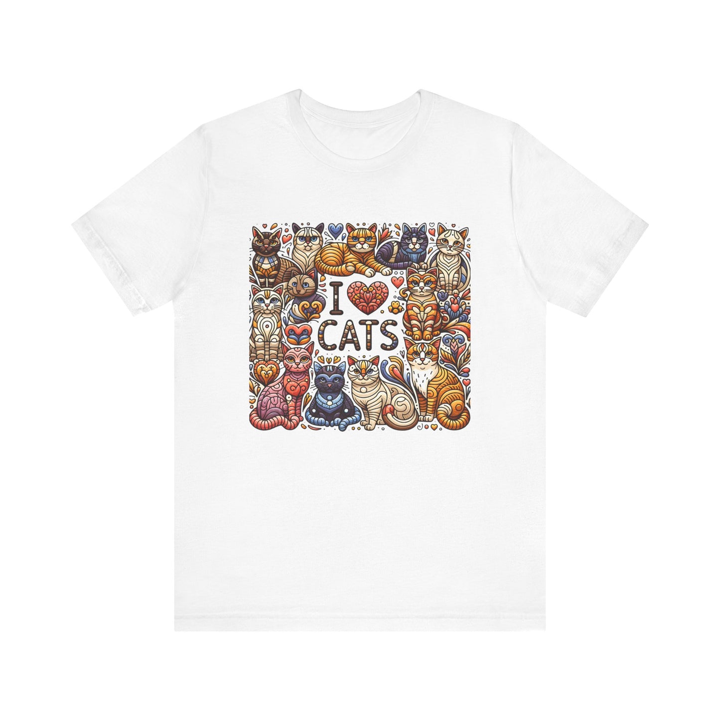 i love cat jersey short sleeve unisex tee