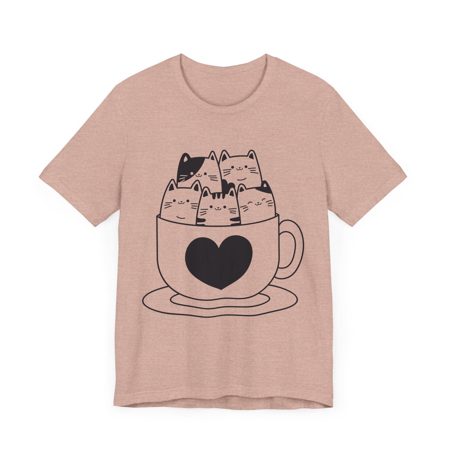 cats in cup graphic t-shirt