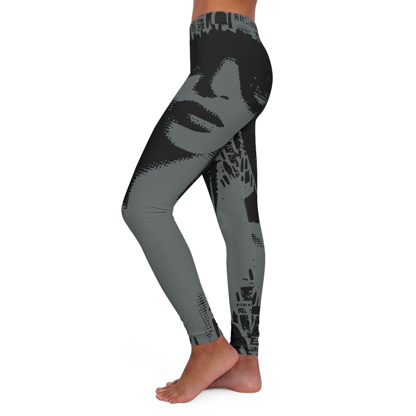 grey girl women's casual spandex leggings (aop)