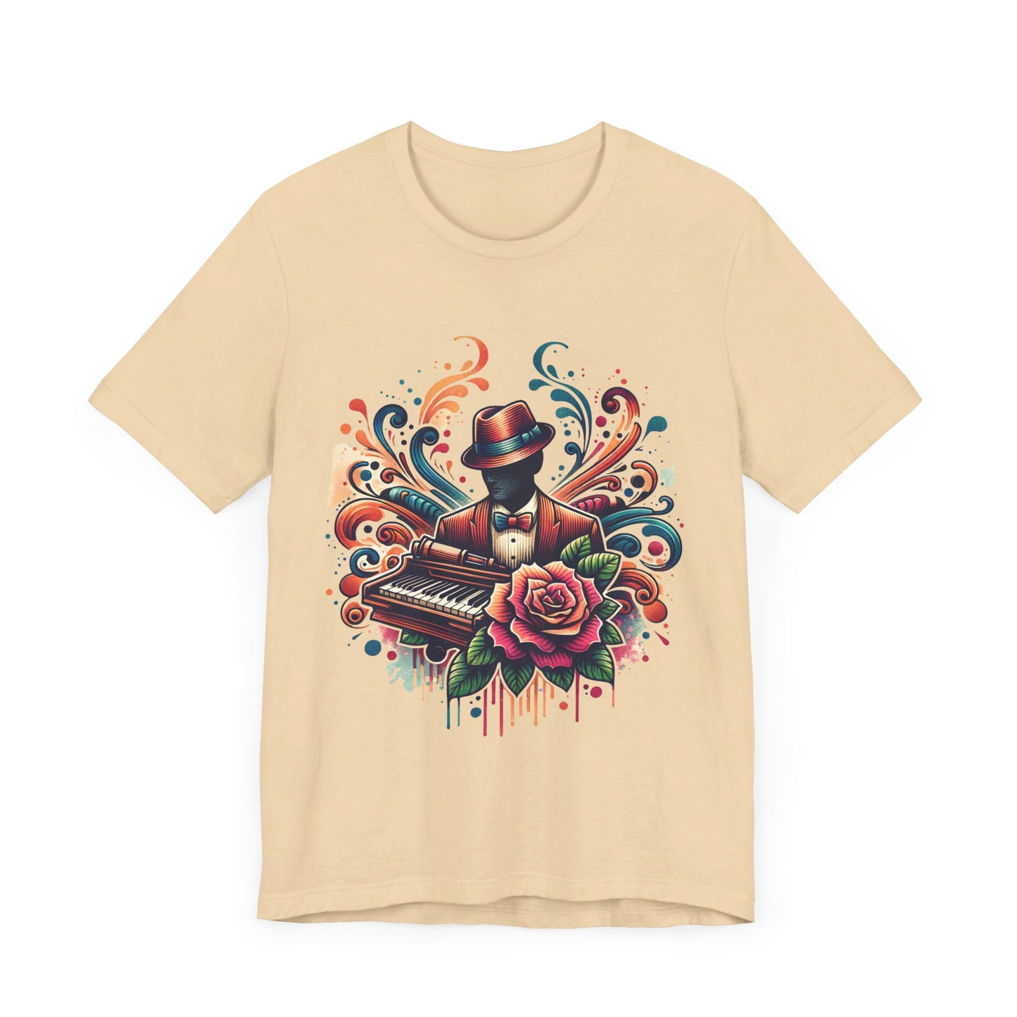 floral pianist jersey short sleeve unisex tee