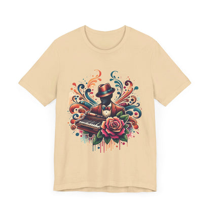 Floral Pianist Jersey Short Sleeve Unisex Tee