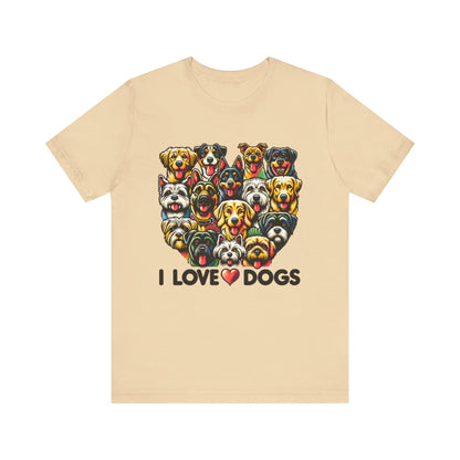 I Love Dogs Unisex Jersey Short Sleeve Tee