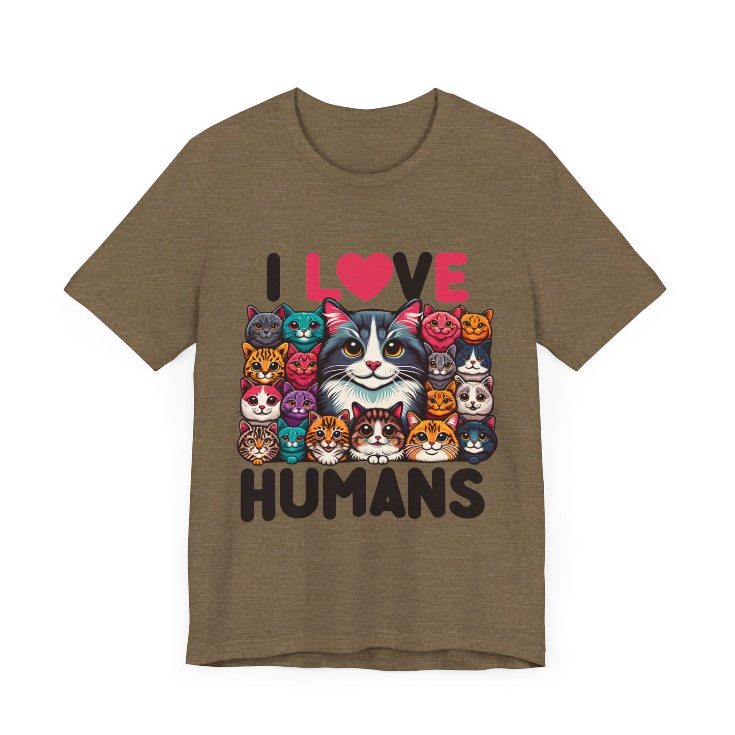 kitty loves humans unisex jersey short sleeve tee