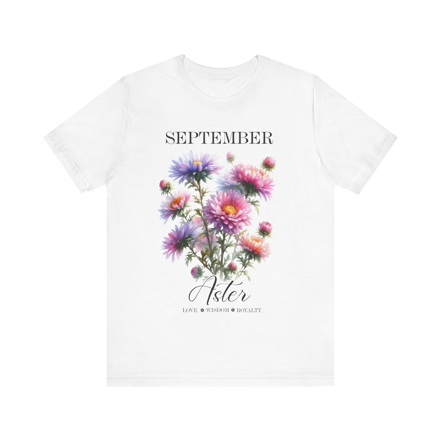 september aster flowers t-shirt