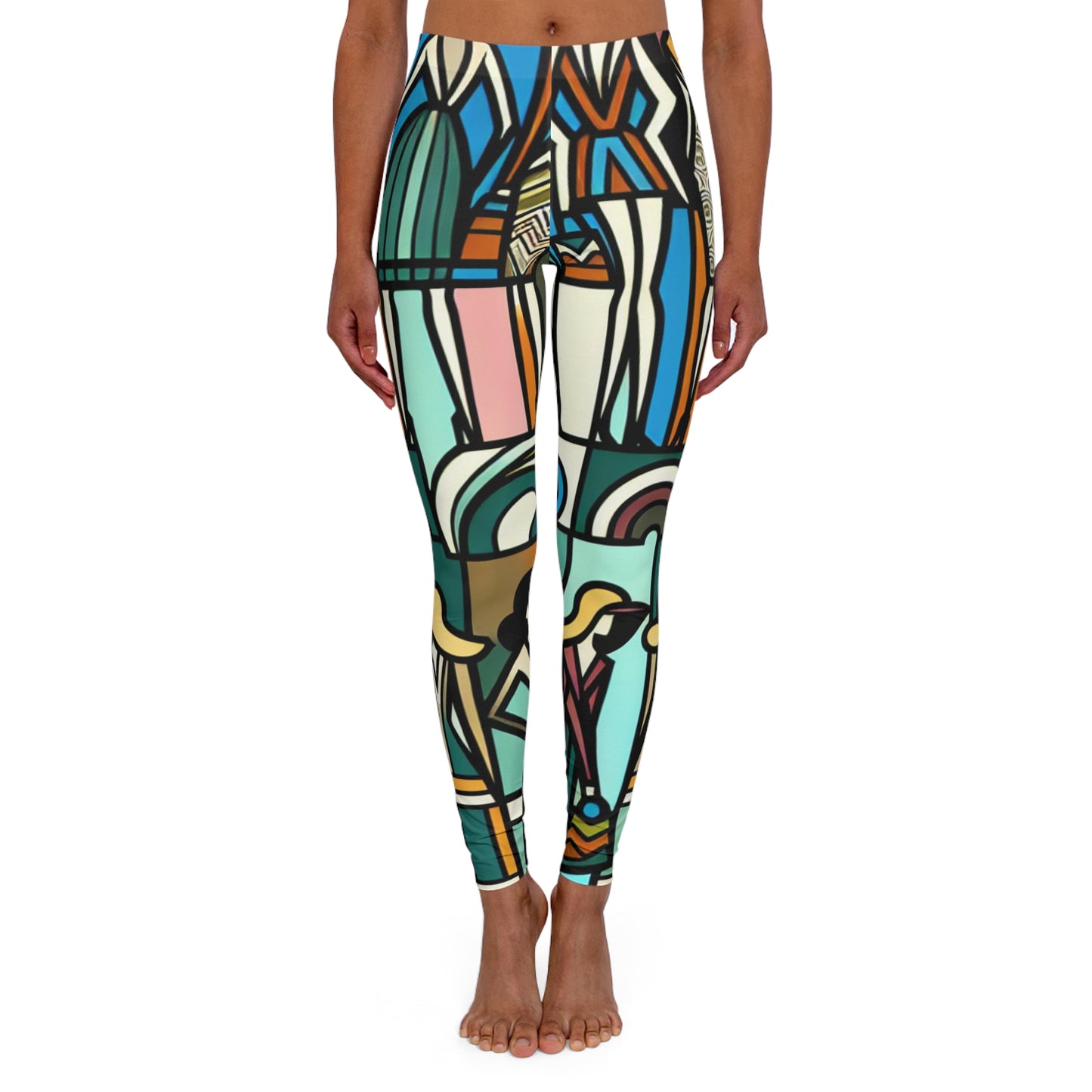 art decor women's casual spandex leggings (aop)