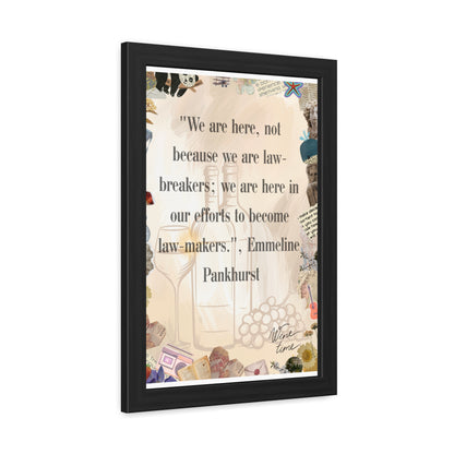 Empowerment Framed Poster - Emmeline Pankhurst Quote Art for Inspirational Decor