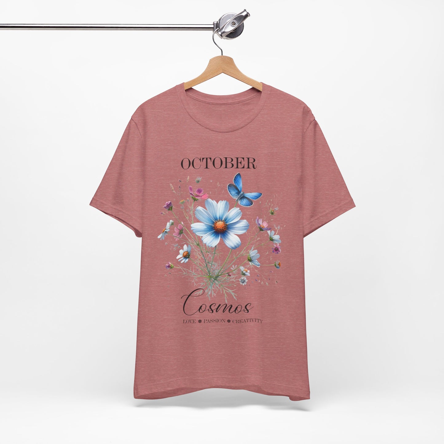 october cosmos flowers t-shirt