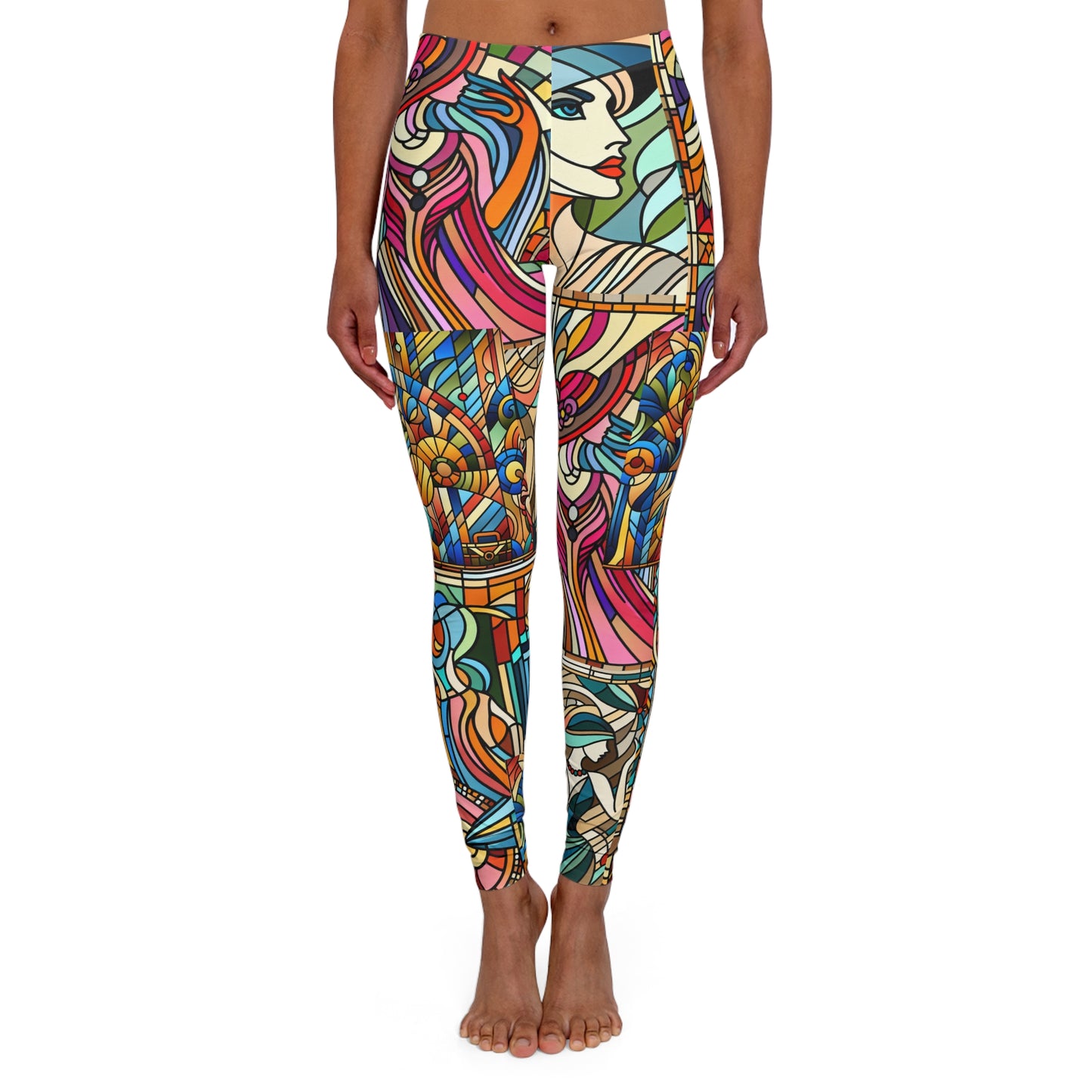 abstract 3 women's casual spandex leggings (aop)