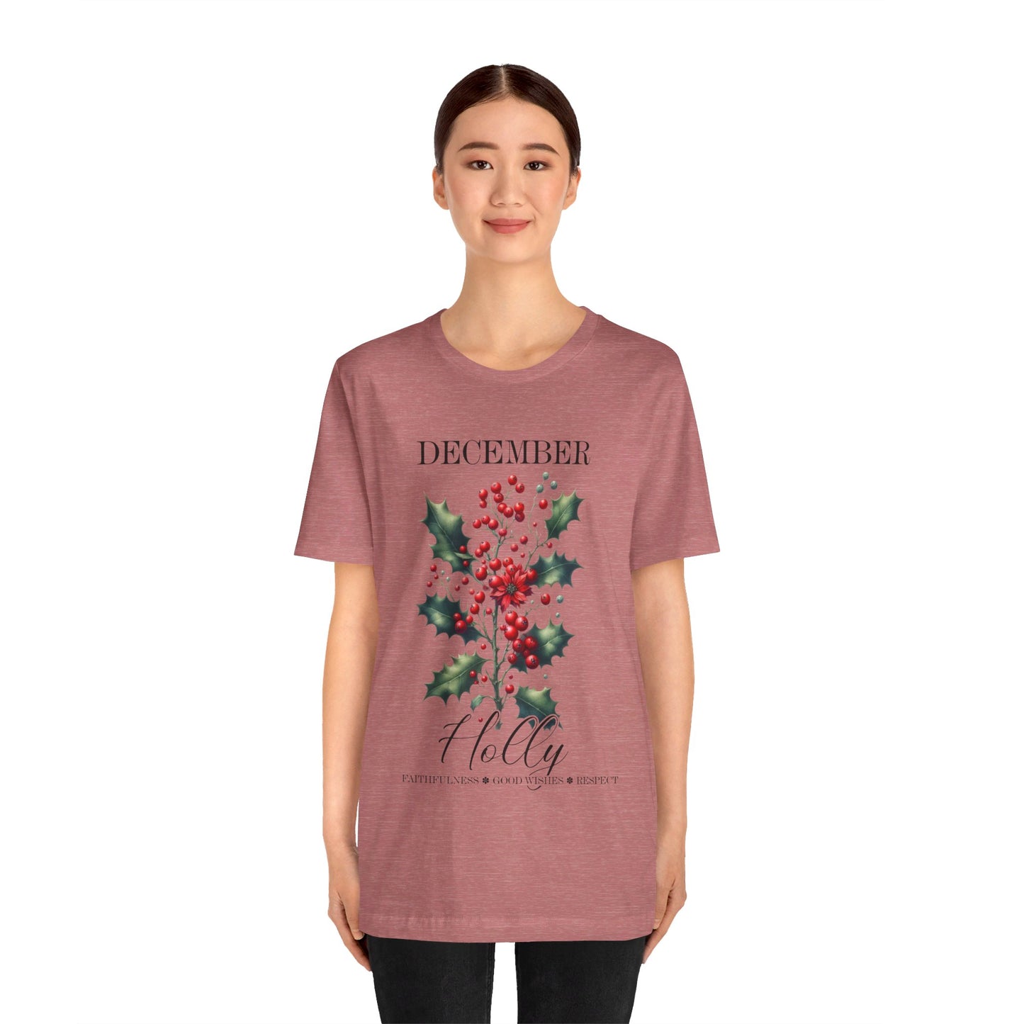 december holly flowers t-shirt