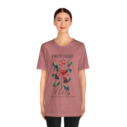 December Holly Flowers T-Shirt