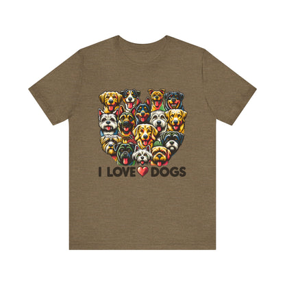 I Love Dogs Unisex Jersey Short Sleeve Tee