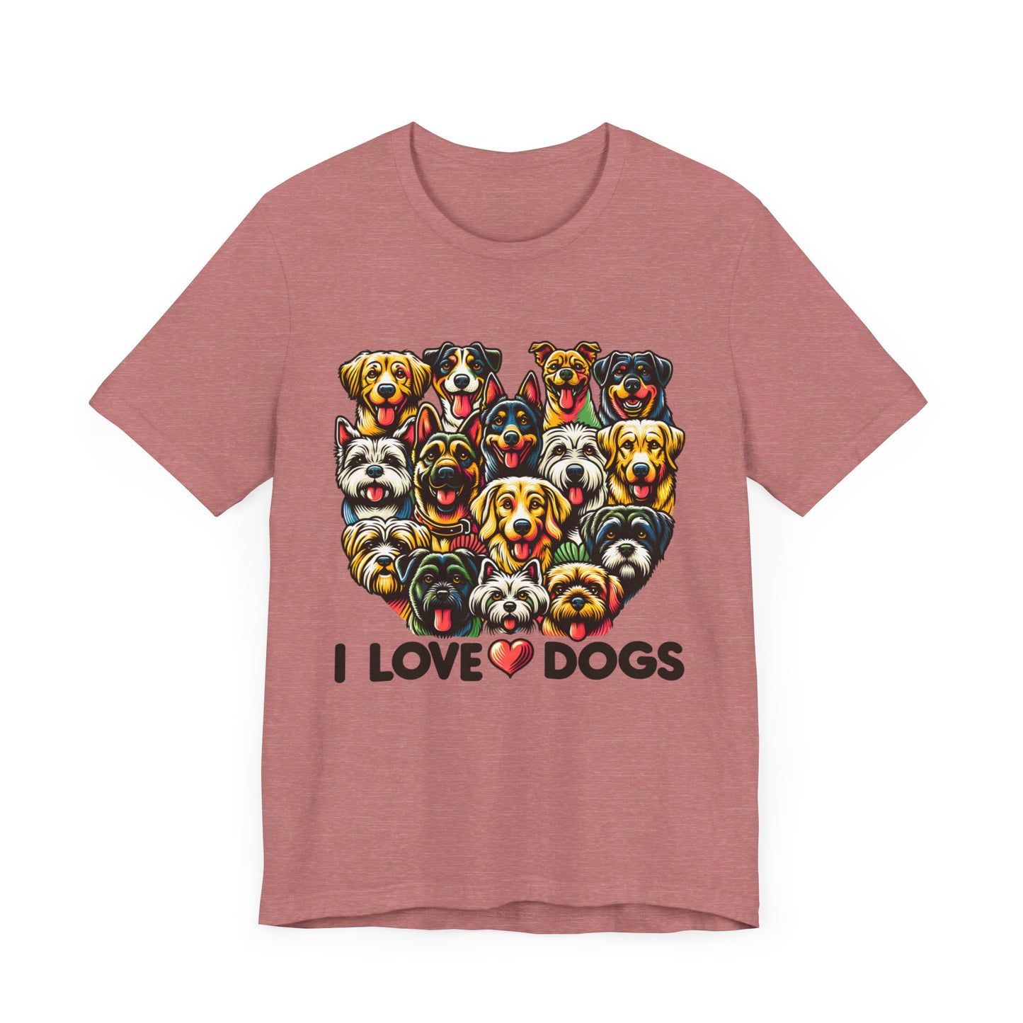 i love dogs unisex jersey short sleeve tee