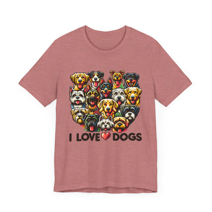 I Love Dogs Unisex Jersey Short Sleeve Tee