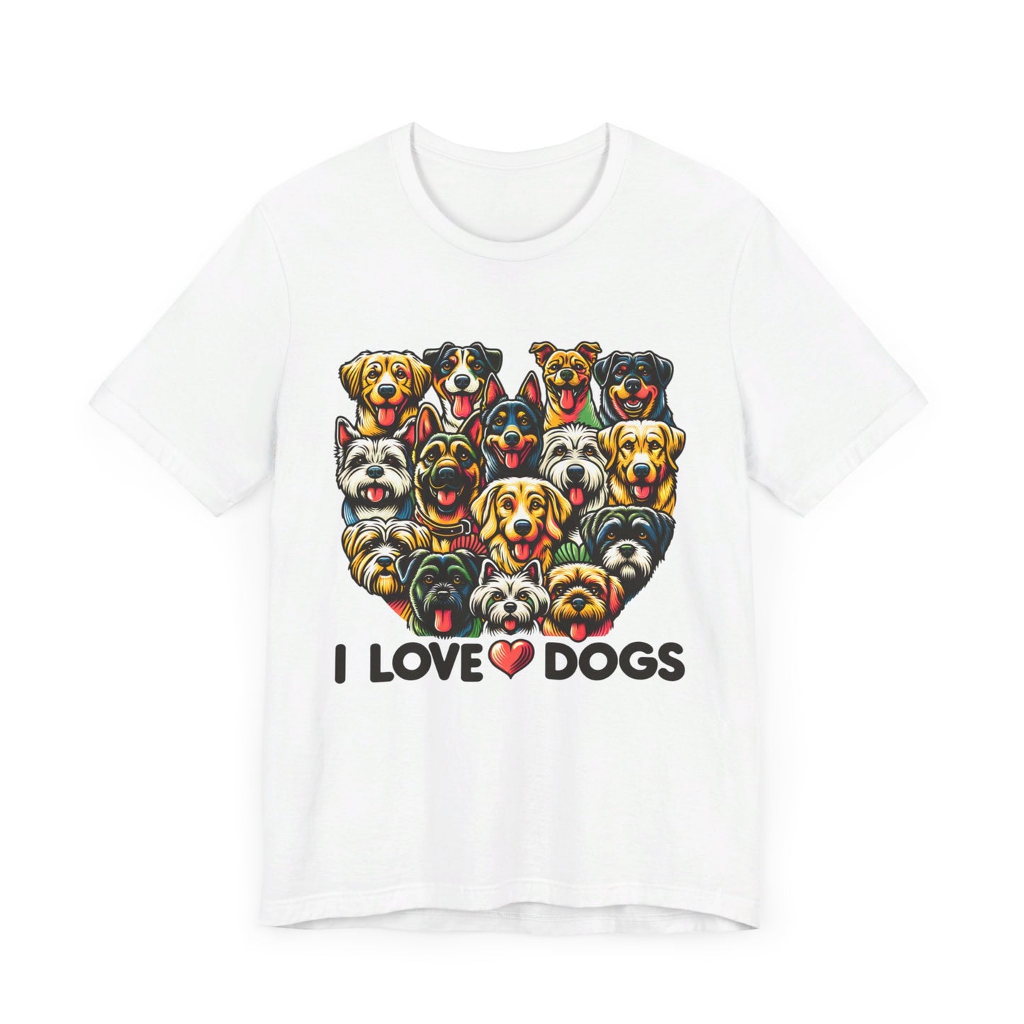 i love dogs unisex jersey short sleeve tee