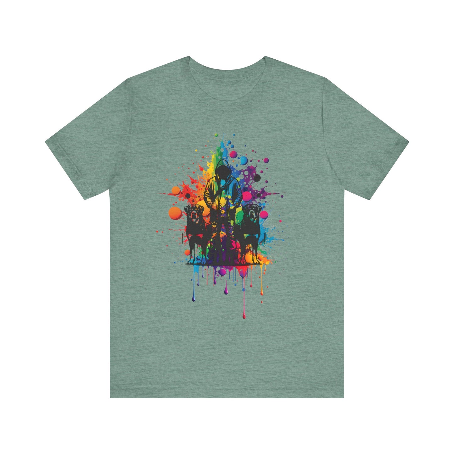 colorful paint splatter t-shirt