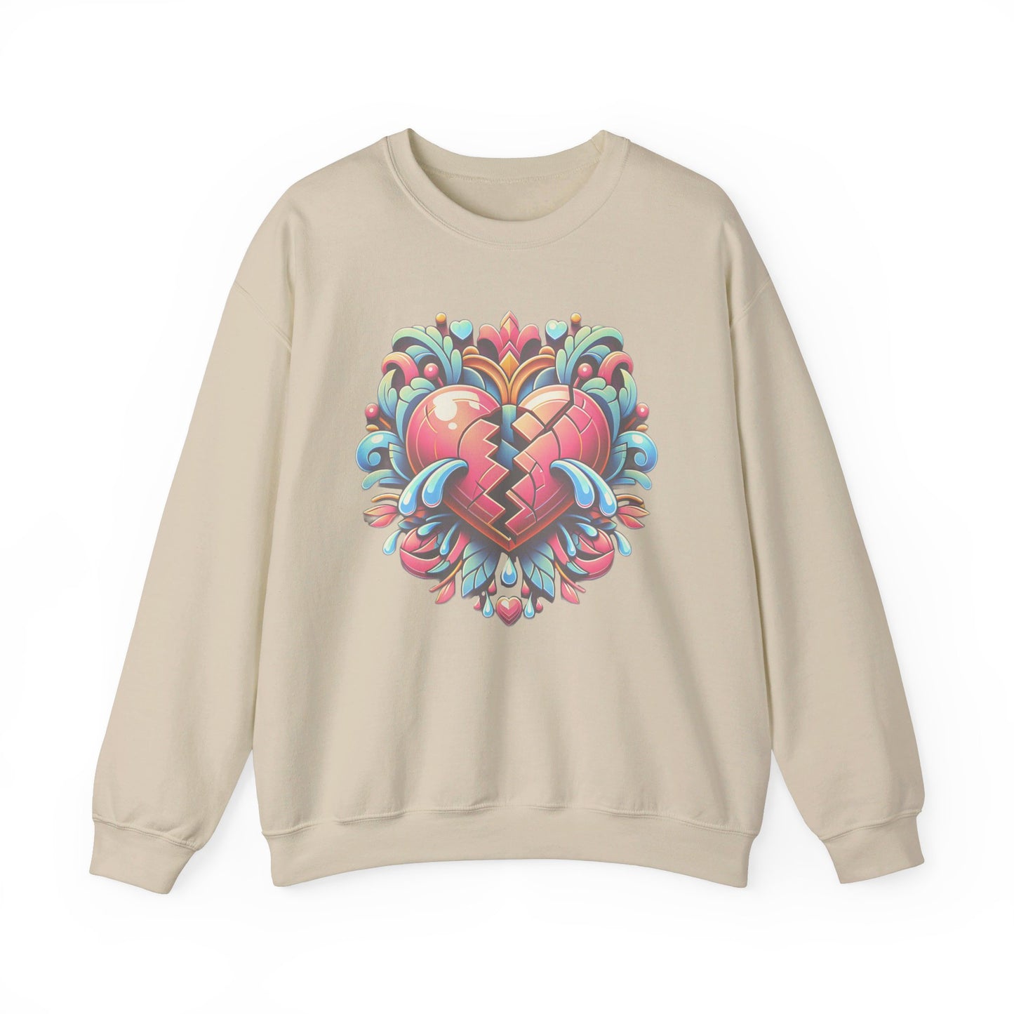 broken heart heavy blend™ crewneck sweatshirt