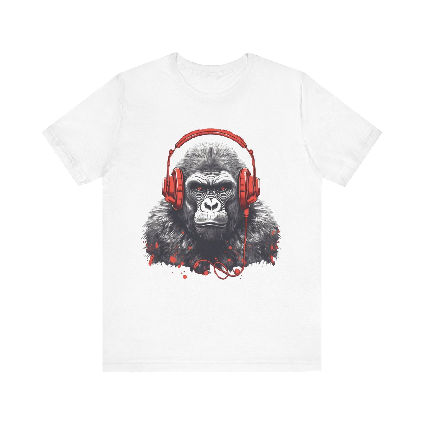 gorilla with headphones unisex t-shirt