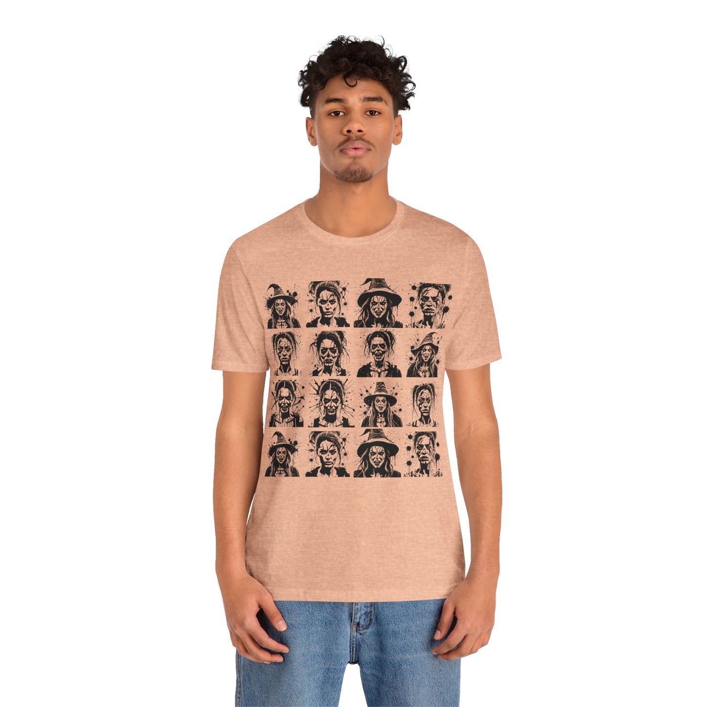 black figures painted t-shirt