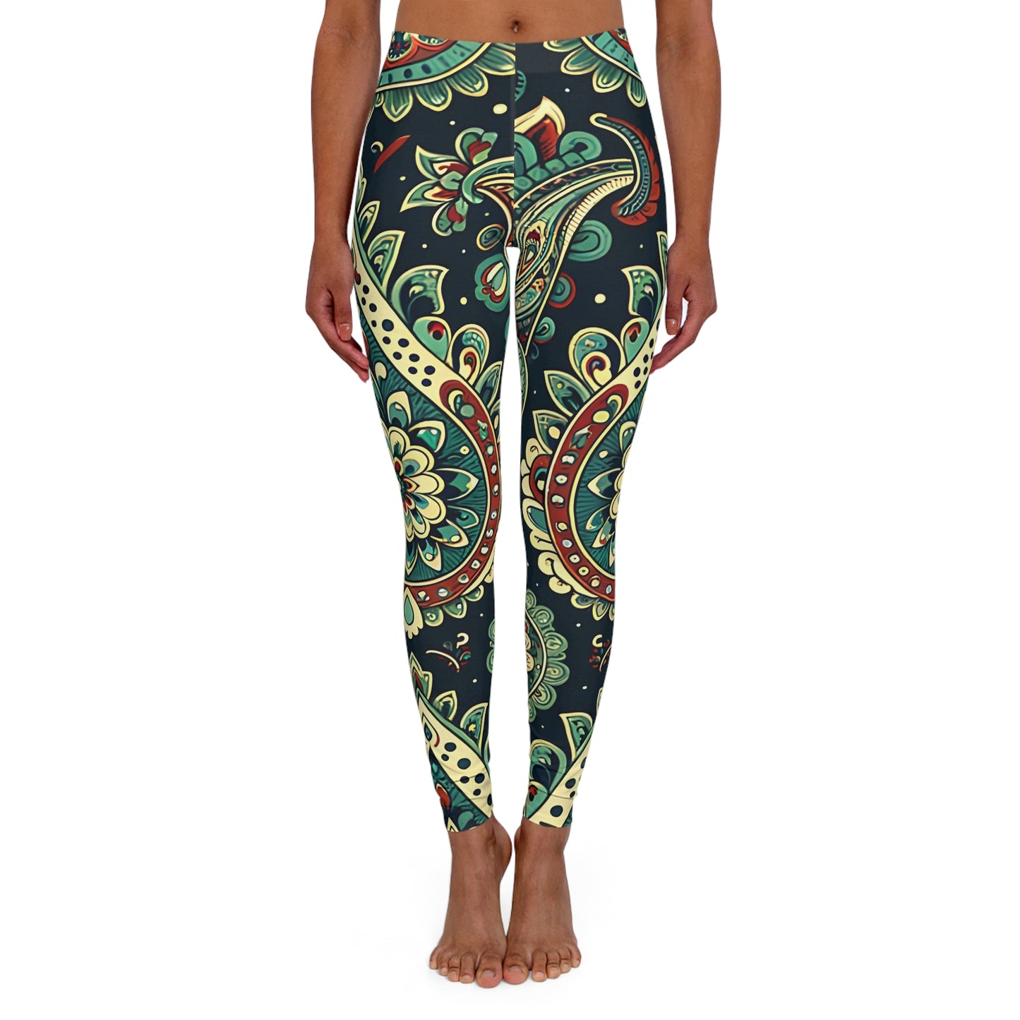 paisley women's casual spandex leggings (aop)