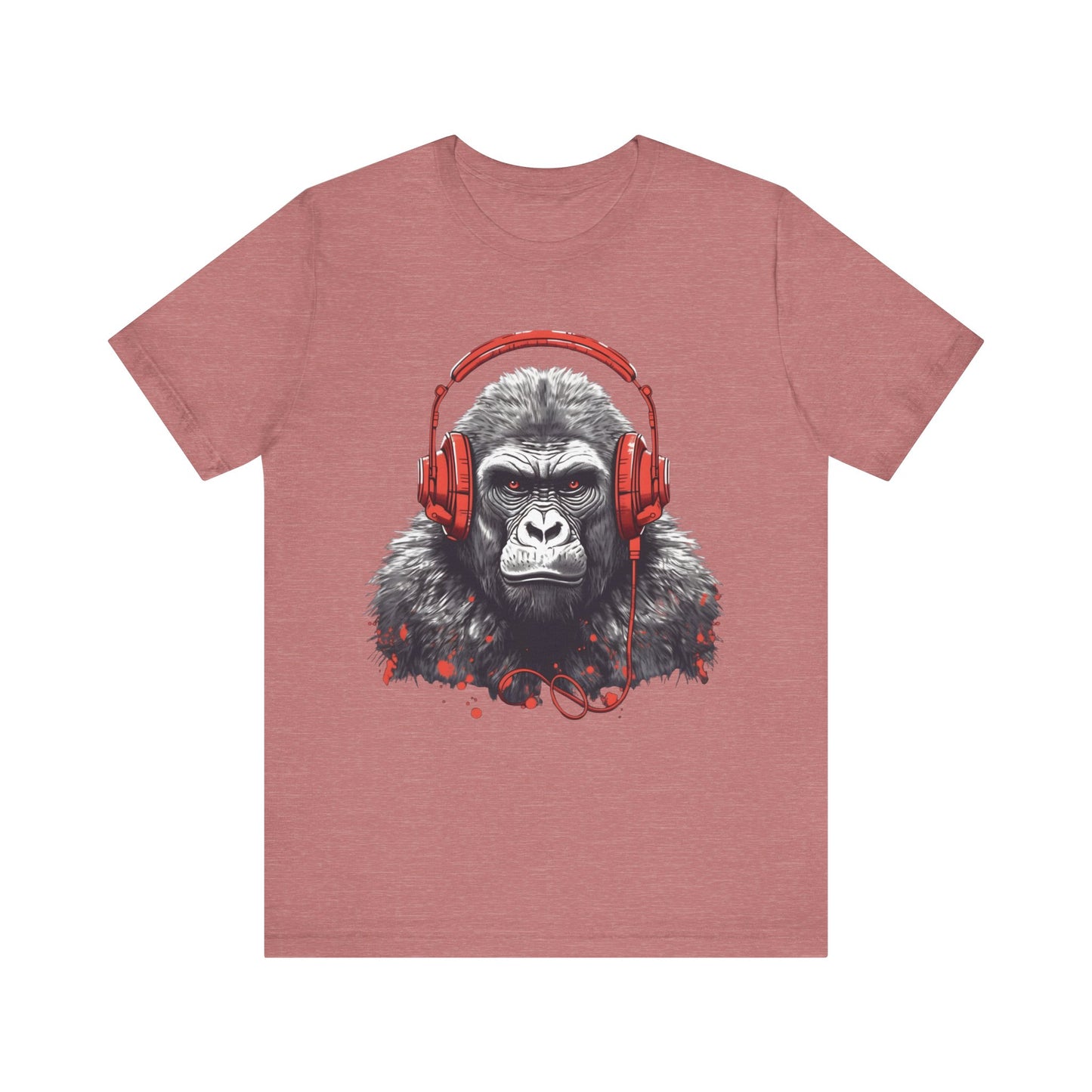 gorilla with headphones unisex t-shirt