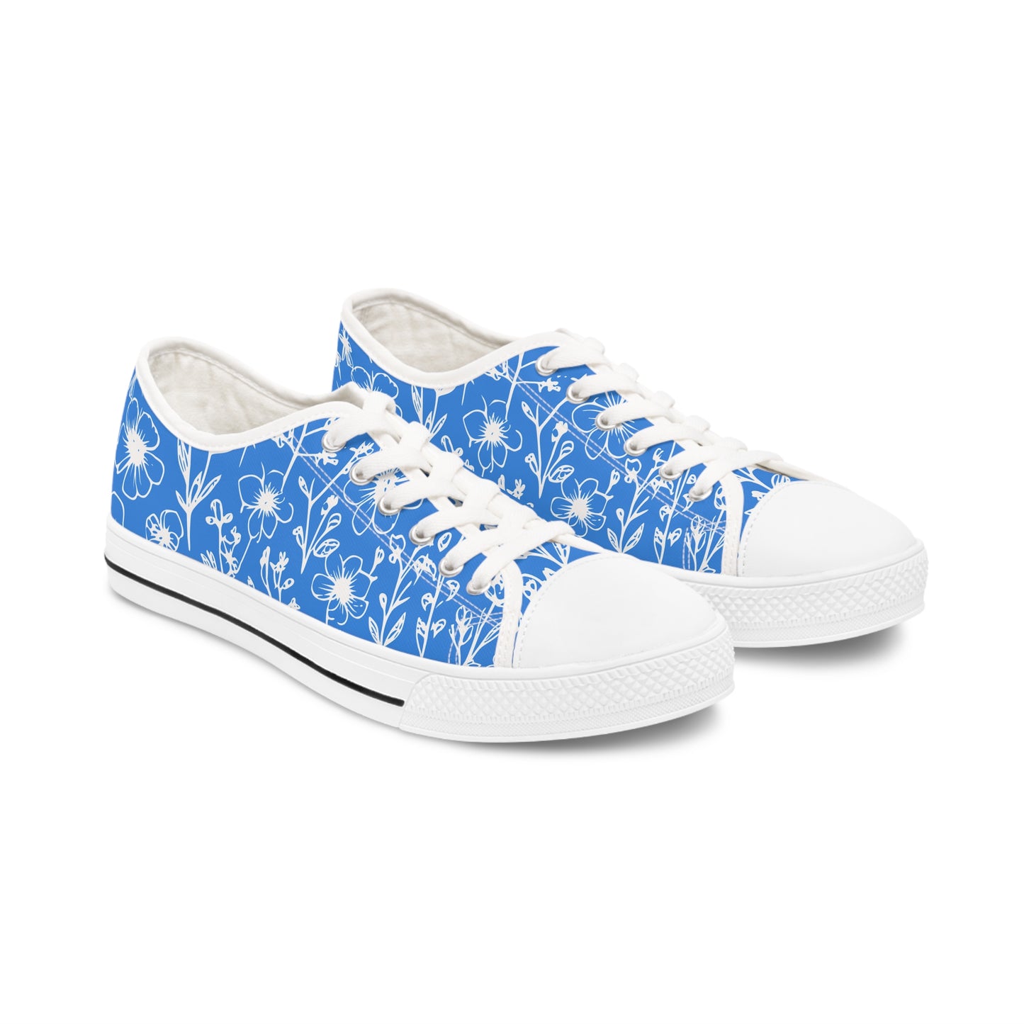 blue and white women's low top sneakers