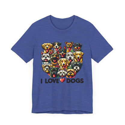 I Love Dogs Unisex Jersey Short Sleeve Tee