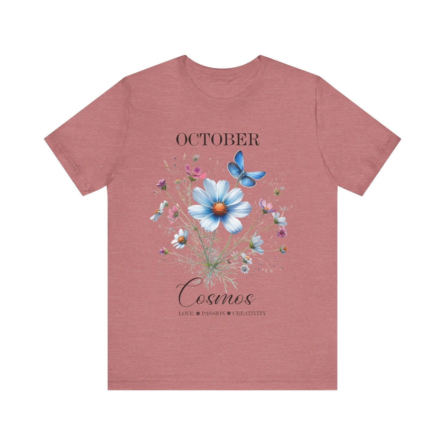 october cosmos flowers t-shirt