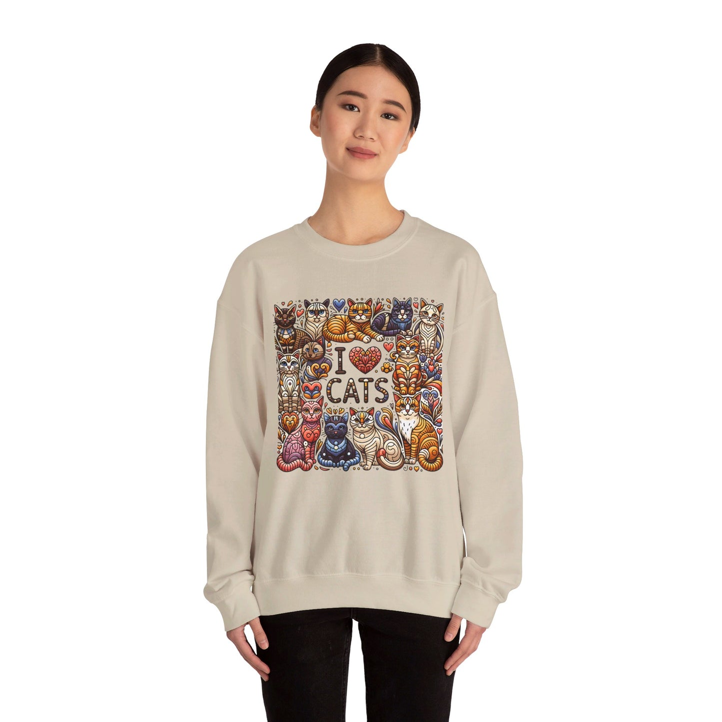 i love cat heavy blend™ crewneck sweatshirt