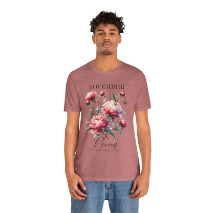 November Peony Flowers T-Shirt