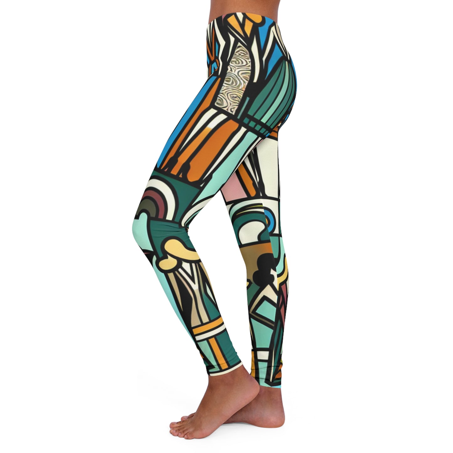 art decor women's casual spandex leggings (aop)