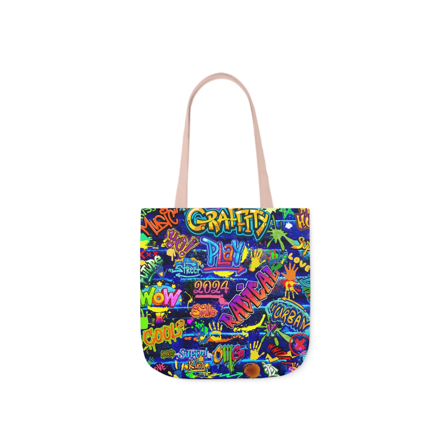 graffiti pattern tote bag