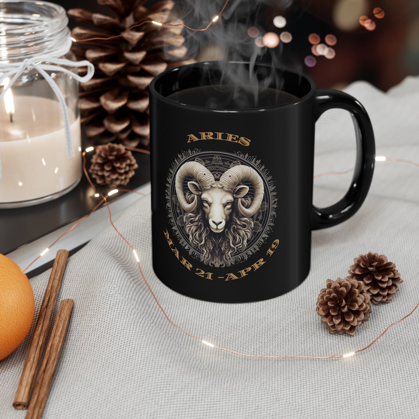 aries black mug