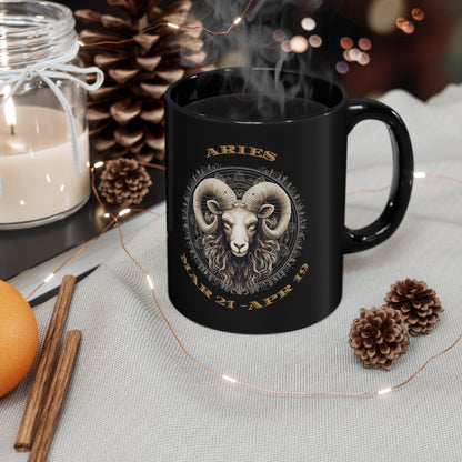 Aries Black Mug