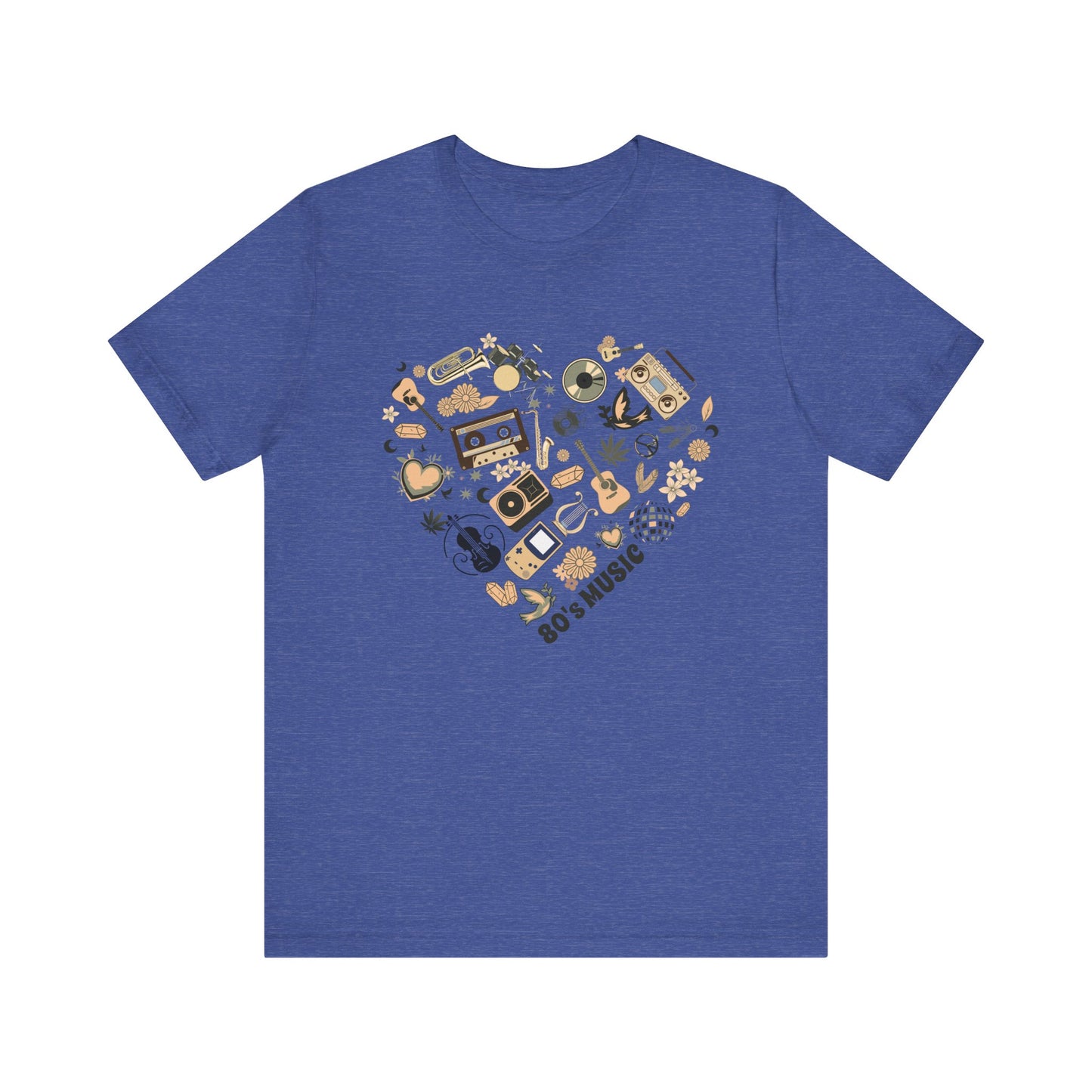 musical heart jersey short sleeve unisex tee