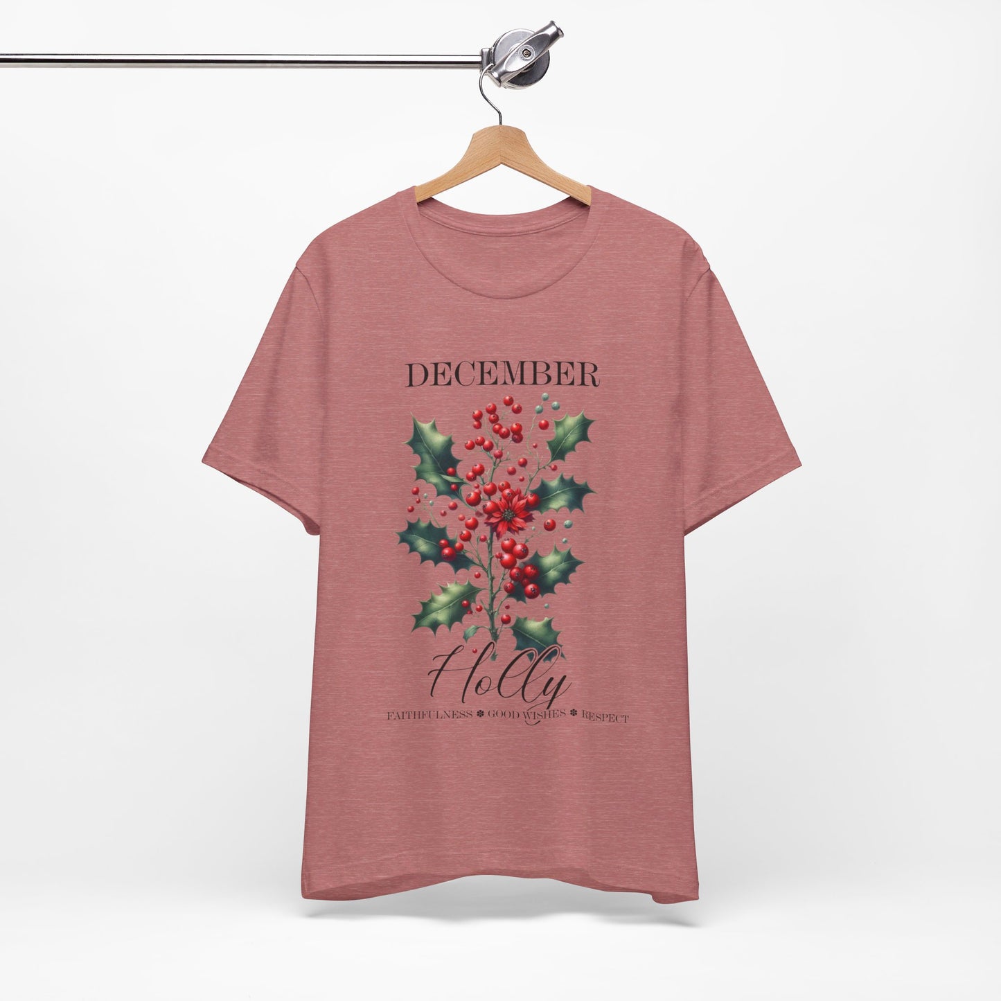 december holly flowers t-shirt