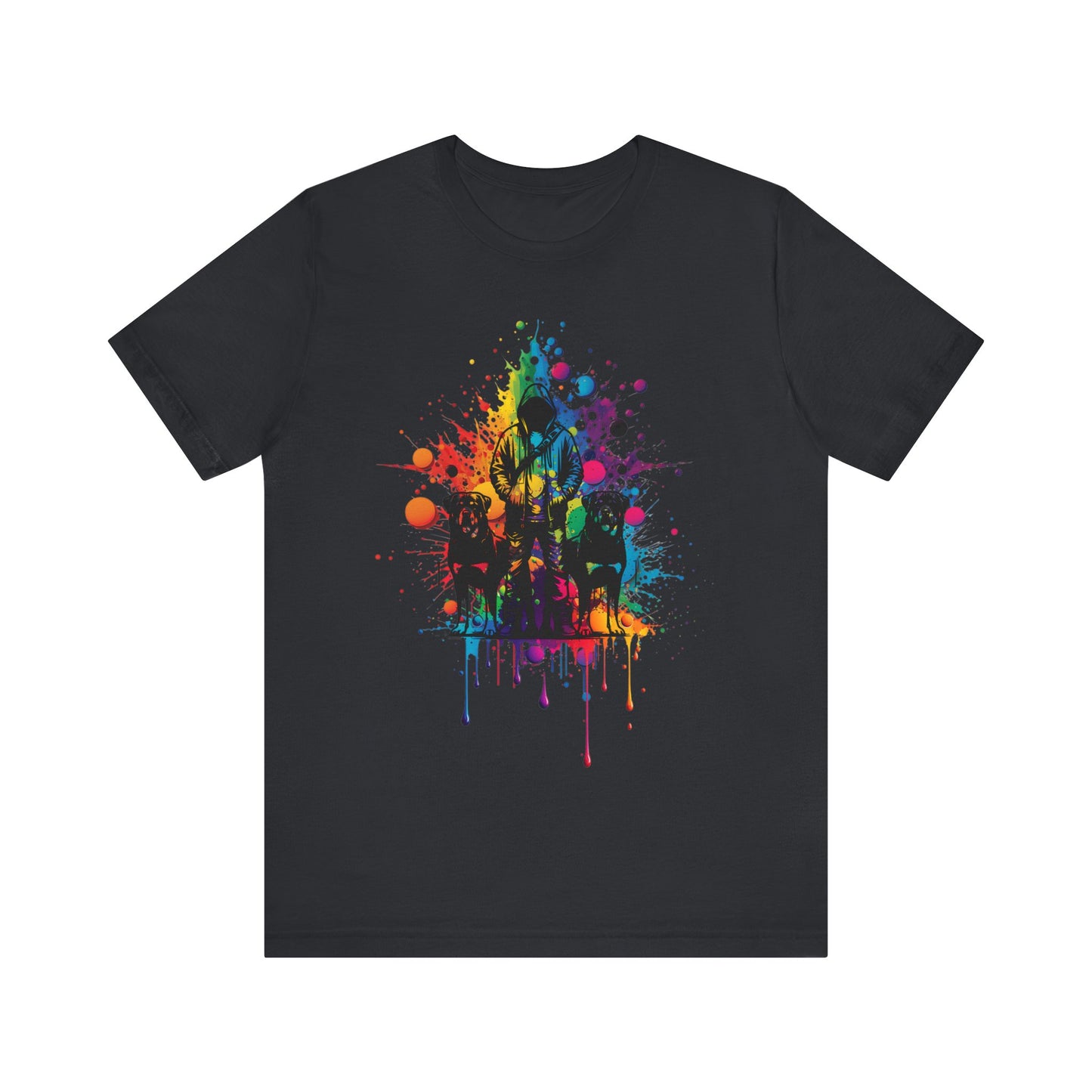 colorful paint splatter t-shirt