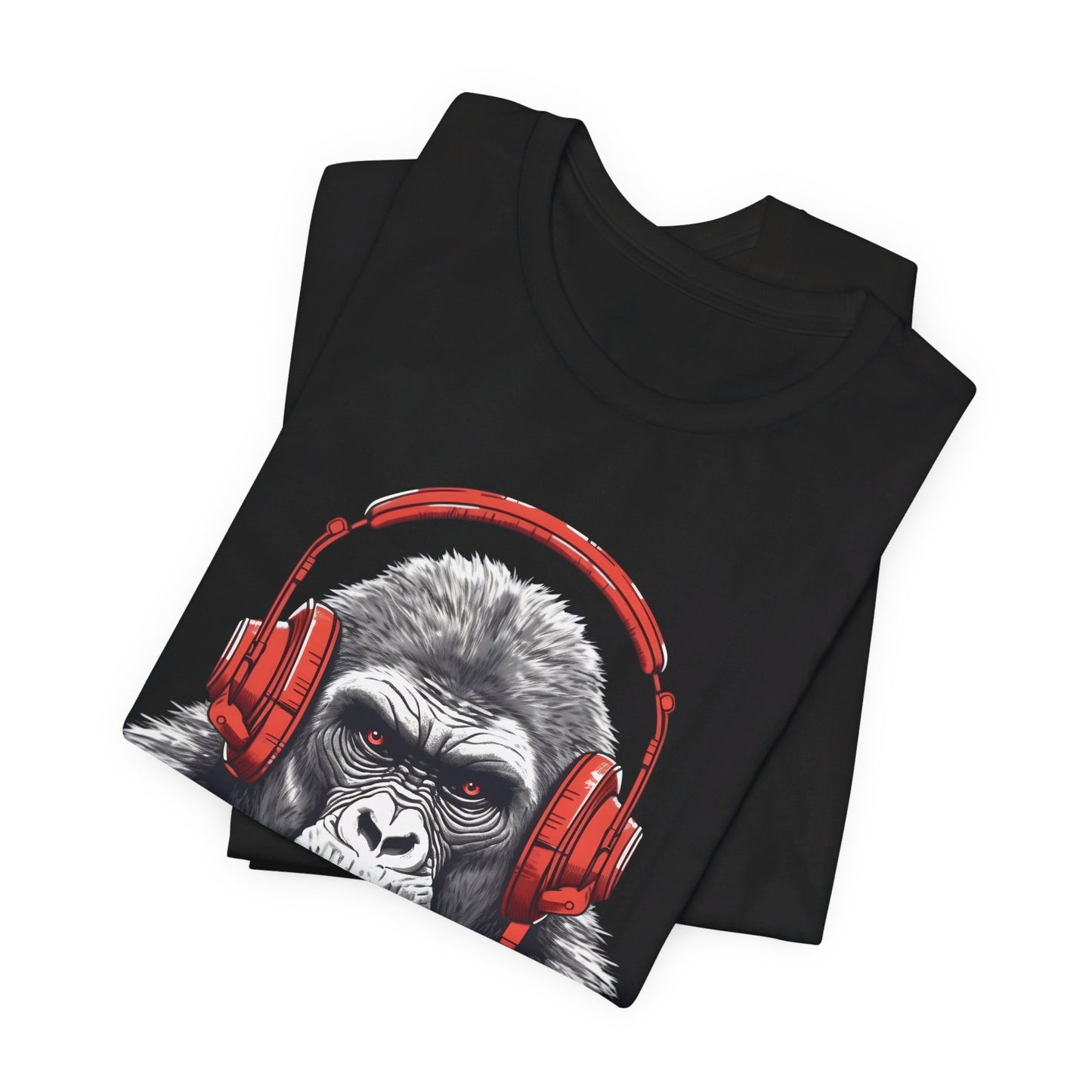 gorilla with headphones unisex t-shirt